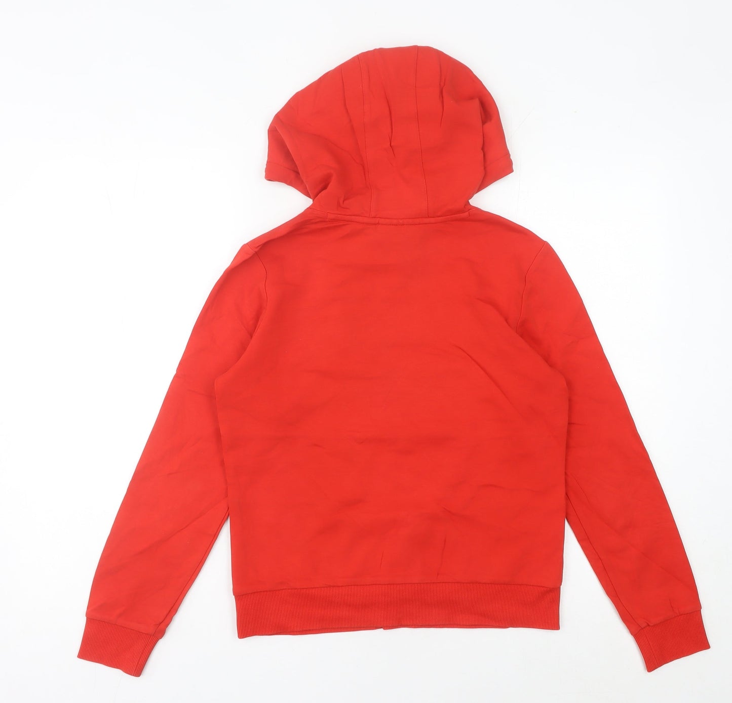 Fila White Line Women’s Red Hoodie UK 8 Logo Pullover Cotton Blend