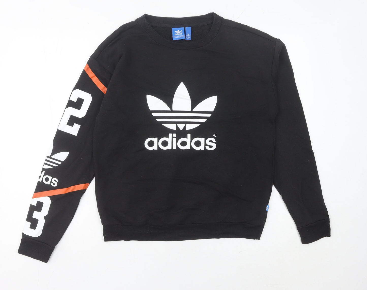 Adidas Women’s Black Logo Sweatshirt Size 10 UK Cotton Blend