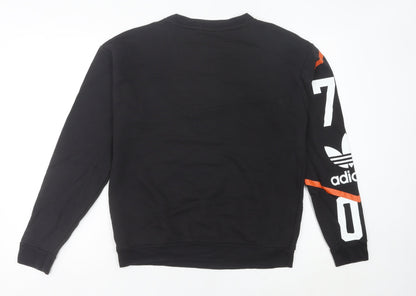 Adidas Women’s Black Logo Sweatshirt Size 10 UK Cotton Blend