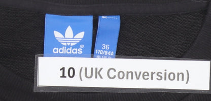 Adidas Women’s Black Logo Sweatshirt Size 10 UK Cotton Blend
