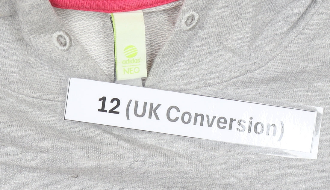 Adidas Women’s Grey Hoodie Size 12 UK Pullover Logo Sweatshirt