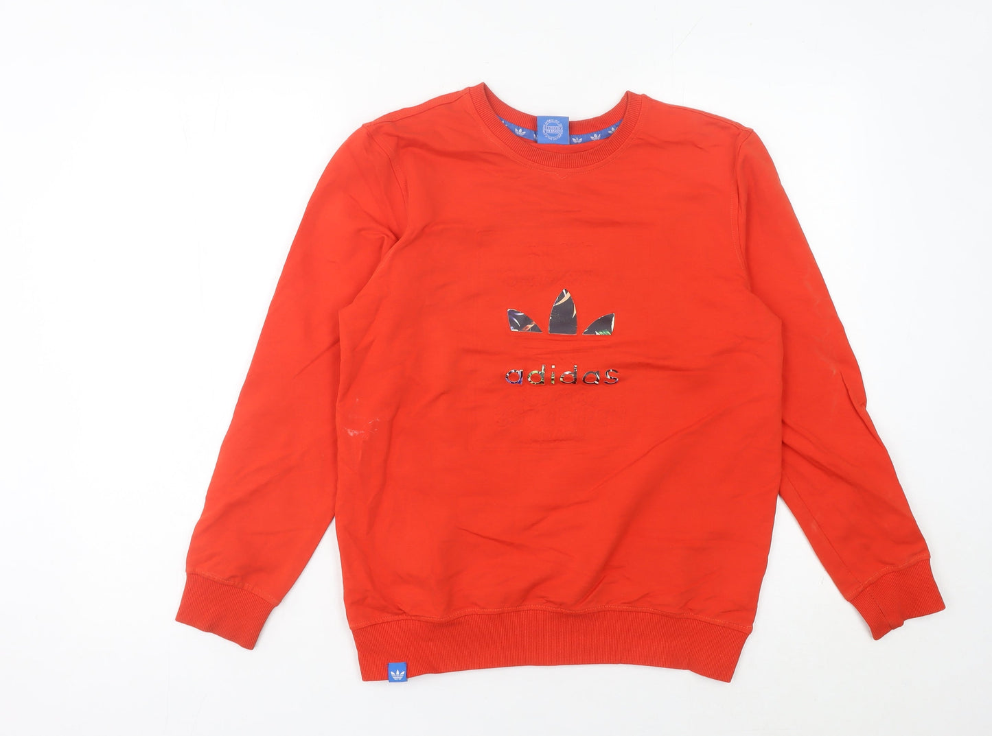 Adidas Womens Red Sweatshirt Size 12 Pullover Logo Long Sleeve