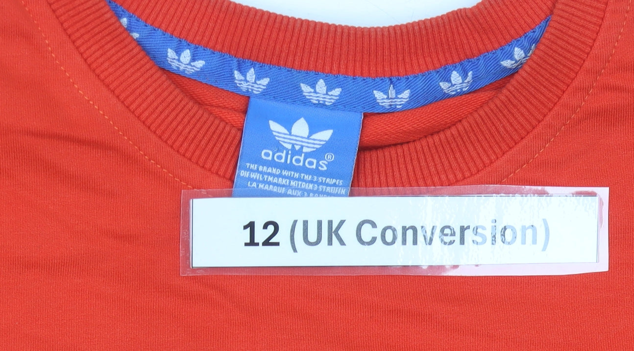 Adidas Womens Red Sweatshirt Size 12 Pullover Logo Long Sleeve