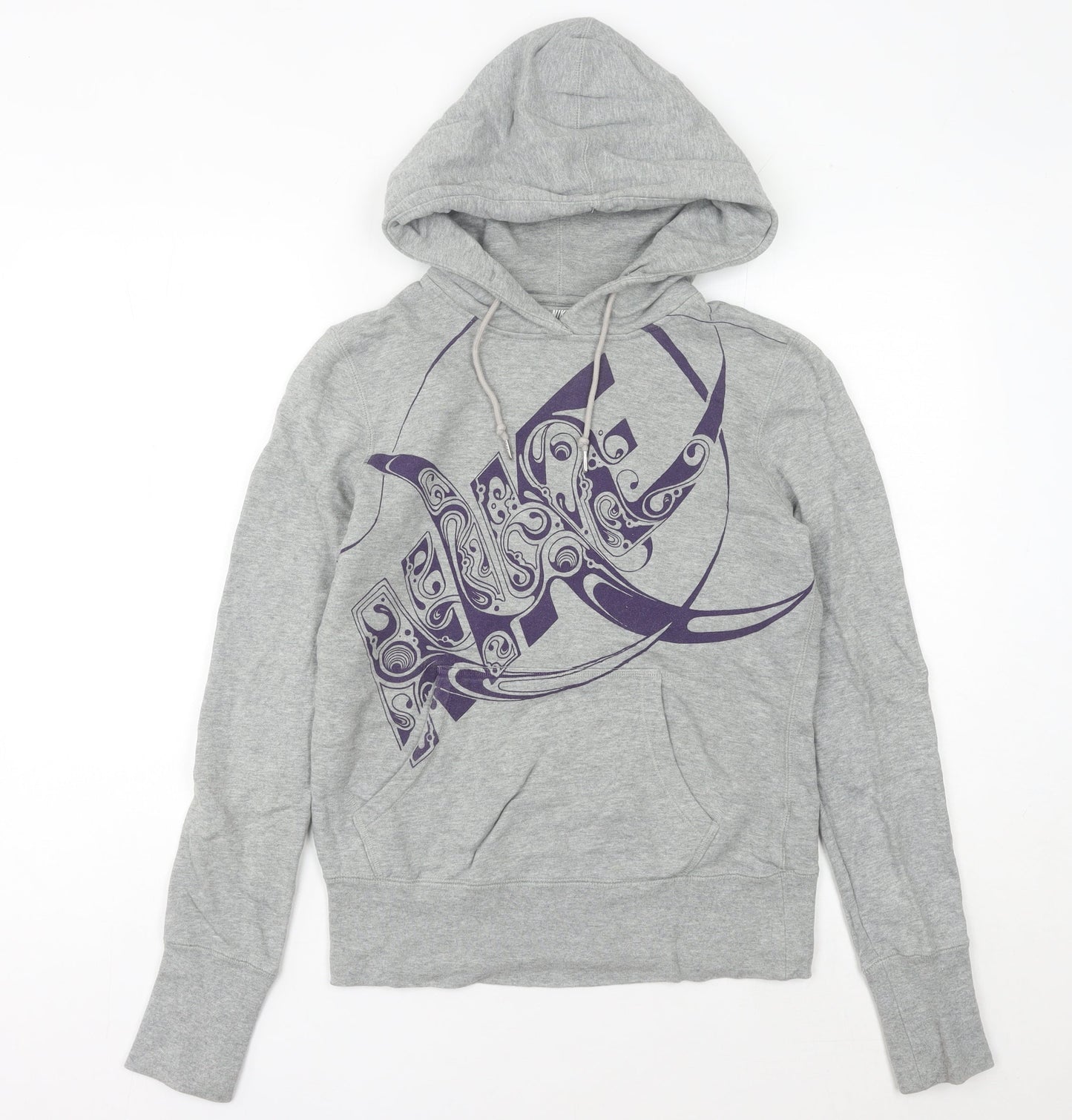 Nike Womens Grey Hoodie Size 8 Cotton Pullover Sportswear