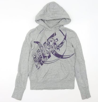 Nike Womens Grey Hoodie Size 8 Cotton Pullover Sportswear