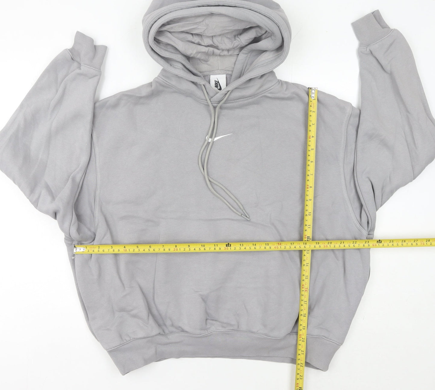 Nike Women's Grey Pullover Hoodie Size 8 UK Cotton Casual