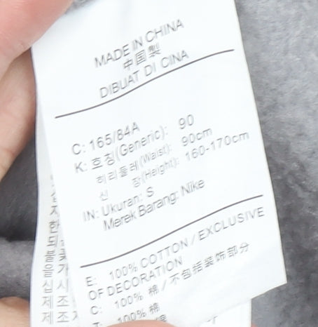 Nike Women's Grey Pullover Hoodie Size 8 UK Cotton Casual