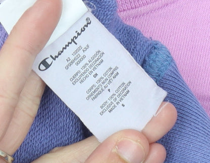 Champion Women’s Pink Purple Sweatshirt Small Cotton Ombre Logo