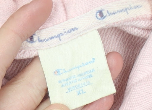 Champion Women’s Pink Pullover Hoodie XL Cotton Logo Sweatshirt