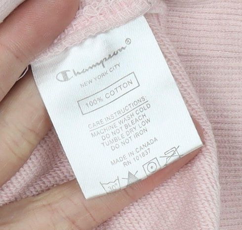 Champion Women’s Pink Pullover Hoodie XL Cotton Logo Sweatshirt
