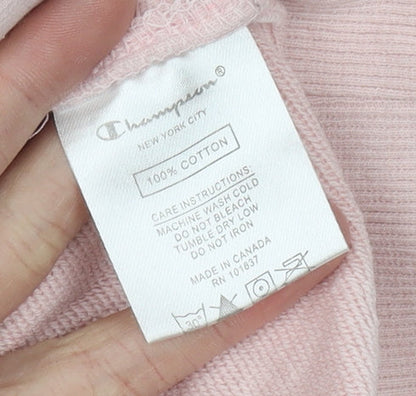 Champion Women’s Pink Pullover Hoodie XL Cotton Logo Sweatshirt