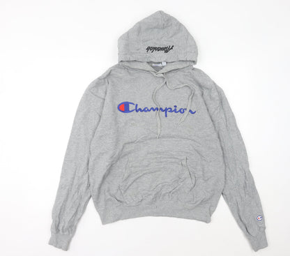 Champion Womens Grey Hoodie Size 14 Pullover Logo Sweatshirt
