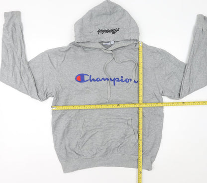 Champion Womens Grey Hoodie Size 14 Pullover Logo Sweatshirt