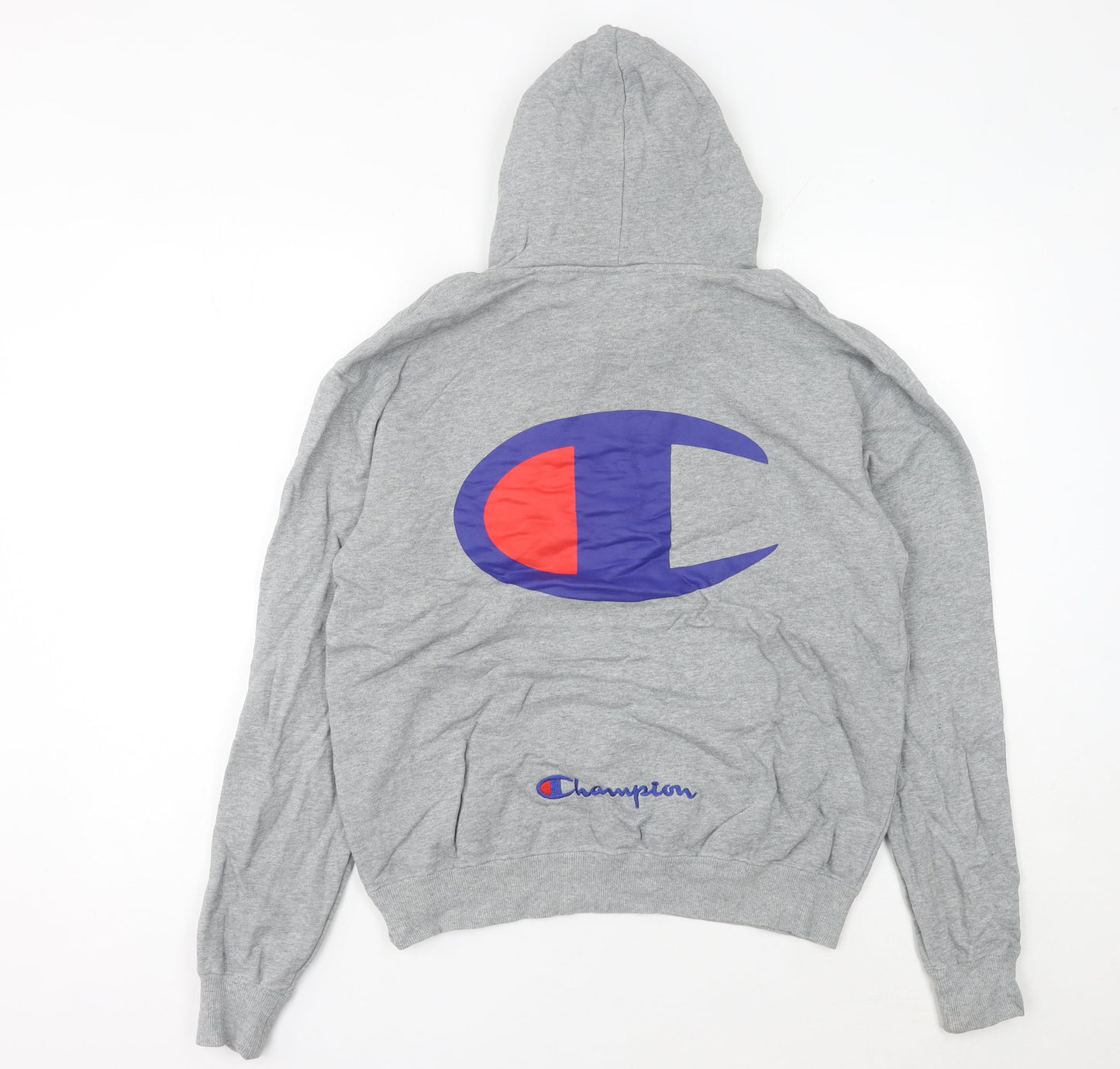 Champion Womens Grey Hoodie Size 14 Pullover Logo Sweatshirt