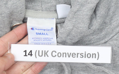 Champion Womens Grey Hoodie Size 14 Pullover Logo Sweatshirt