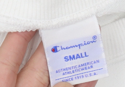 Champion Women’s White Small Sweatshirt Crew Neck Athletic Logo