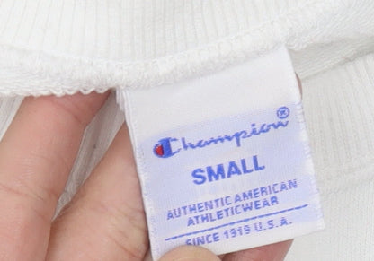 Champion Women’s White Small Sweatshirt Crew Neck Athletic Logo