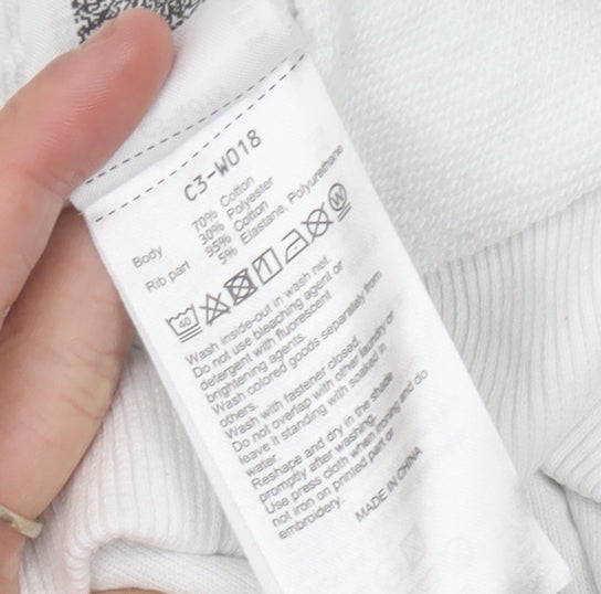 Champion Women’s White Small Sweatshirt Crew Neck Athletic Logo