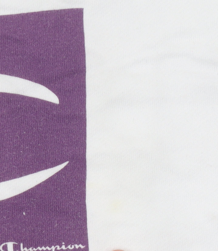 Champion Women’s White Small Sweatshirt Crew Neck Athletic Logo