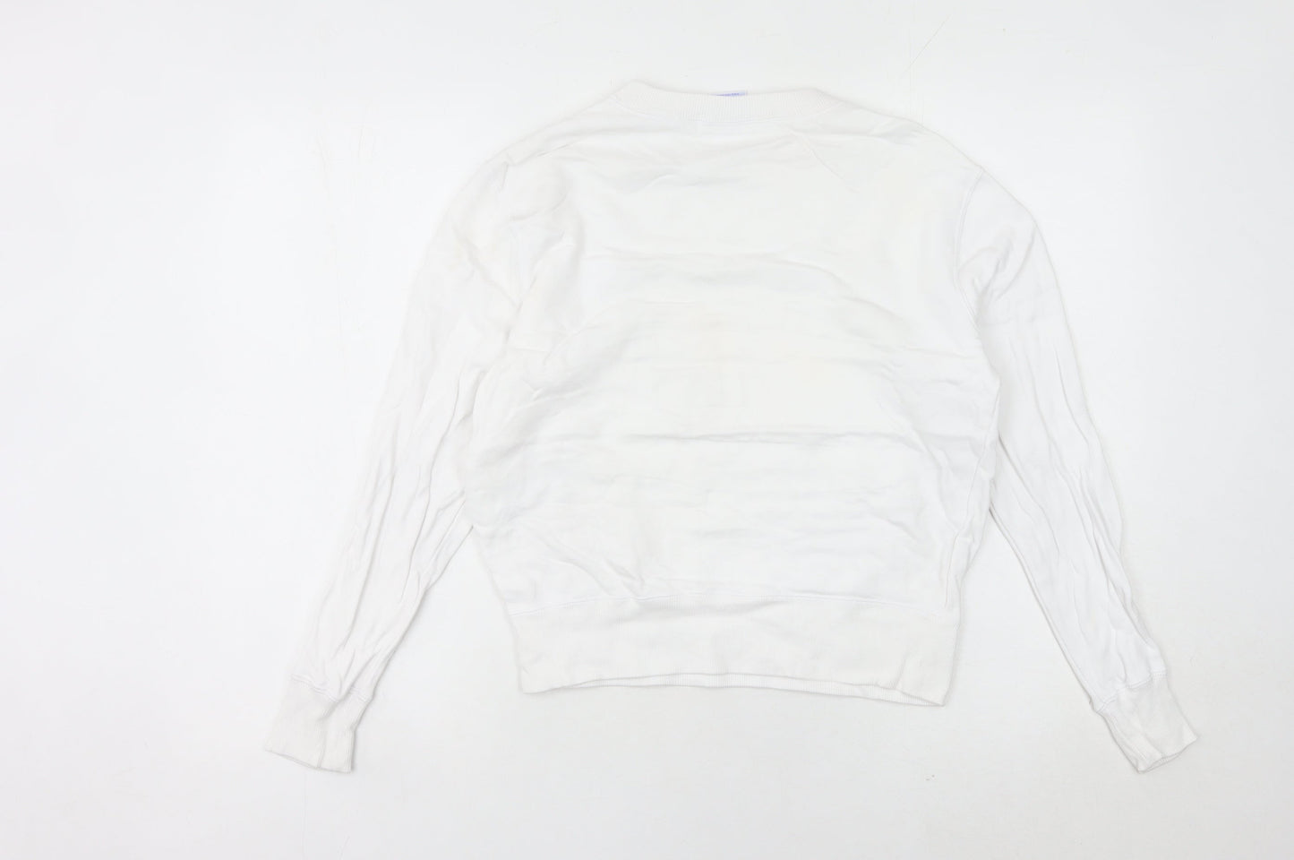 Champion Womens White XS Pullover Sweatshirt Logo Crew Neck