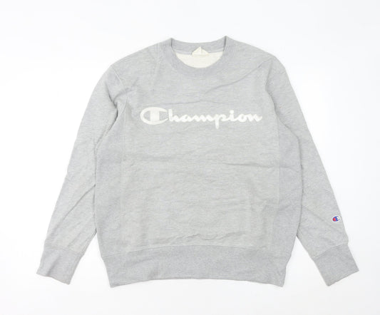 Additional front view of Champion unisex grey medium reverse weave pullover sweatshirt
