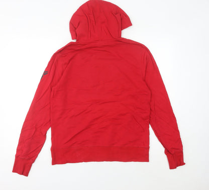 Nike Womens Red Hoodie UK Size 10 Pullover Logo Cotton Blend