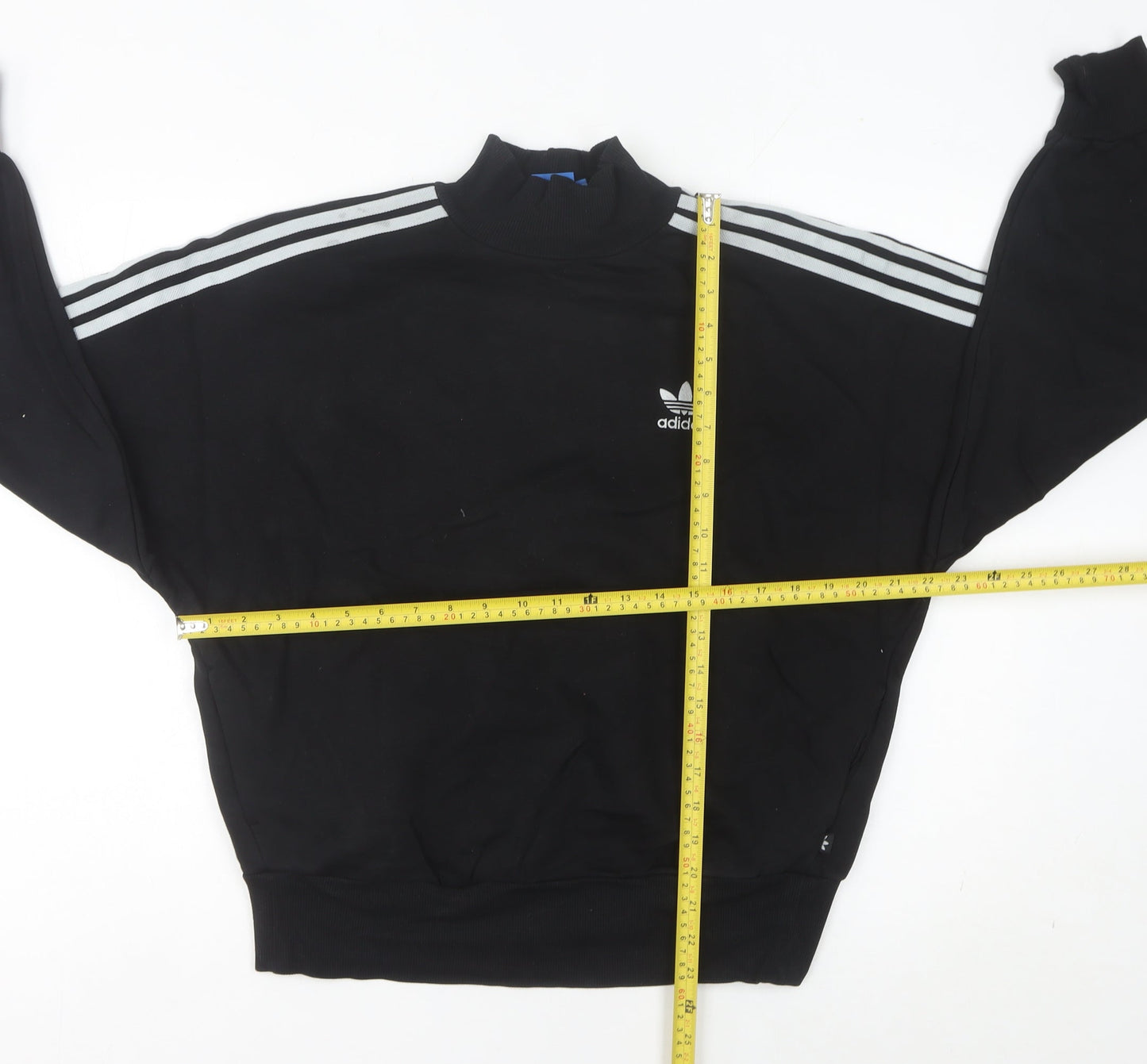 Adidas Womens Black Sweatshirt UK 8 Pullover Logo Cotton Blend