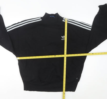 Adidas Womens Black Sweatshirt UK 8 Pullover Logo Cotton Blend
