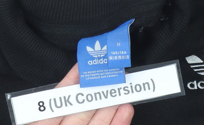 Adidas Womens Black Sweatshirt UK 8 Pullover Logo Cotton Blend