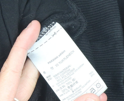 Adidas Womens Black Sweatshirt UK 8 Pullover Logo Cotton Blend