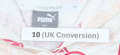 Puma Womens Ivory Logo Print Hoodie UK 10 Hooded Sweatshirt