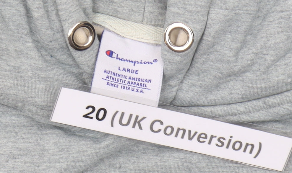 Champion Women’s Grey Pullover Hoodie Size 20 Logo Print