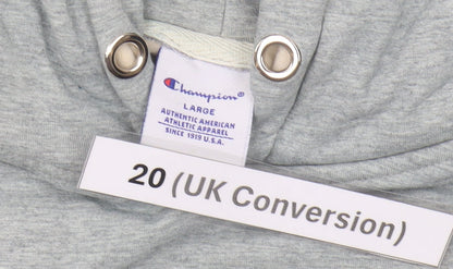 Champion Women’s Grey Pullover Hoodie Size 20 Logo Print
