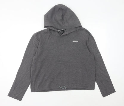 Skechers Womens Grey Hoodie Size 12 UK Pullover Long Sleeve