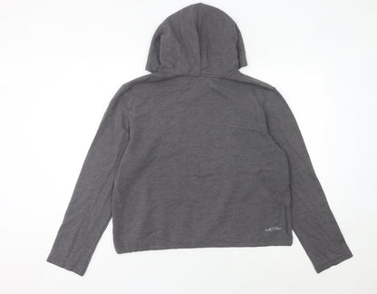 Skechers Womens Grey Hoodie Size 12 UK Pullover Long Sleeve