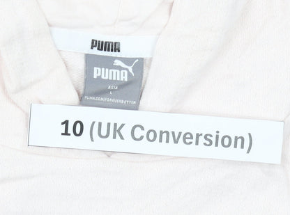Puma Womens Pink Hoodie UK 10 Pullover Logo Sportswear
