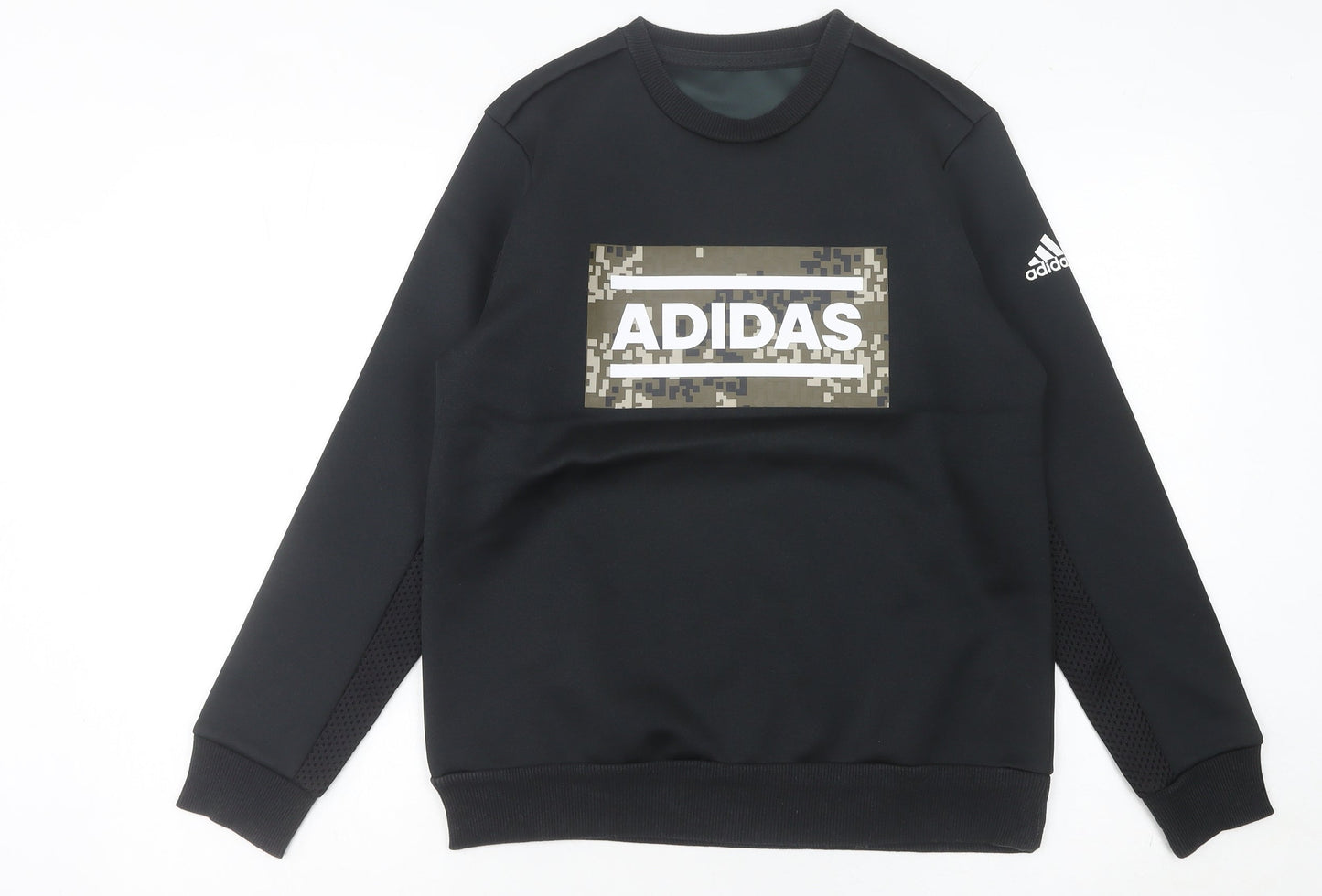 Adidas Women Black Camouflage Logo Sweatshirt Size 8 UK