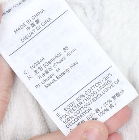 Nike Womens Ivory Pullover Hoodie Size 8 Regular Fit with Logo