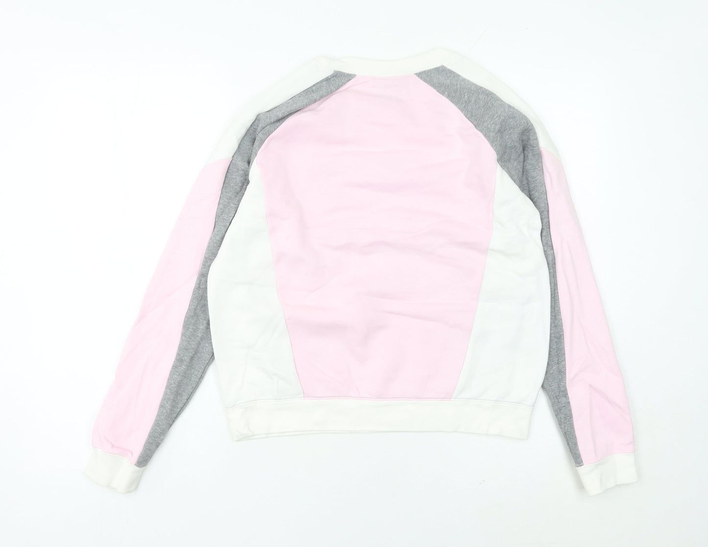 Nike Women’s Grey Pink White Sweatshirt Size 8 Logo Pullover