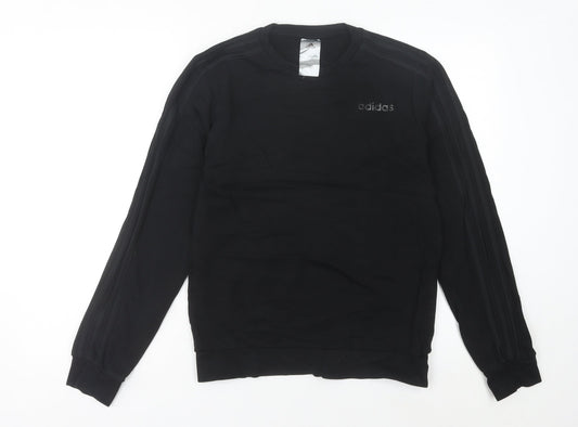 Adidas Womens Black Sweatshirt UK 10 Regular Fit Crew Neck
