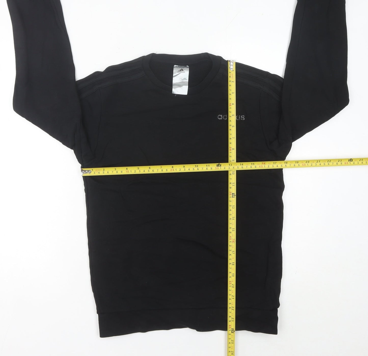 Adidas Womens Black Sweatshirt UK 10 Regular Fit Crew Neck