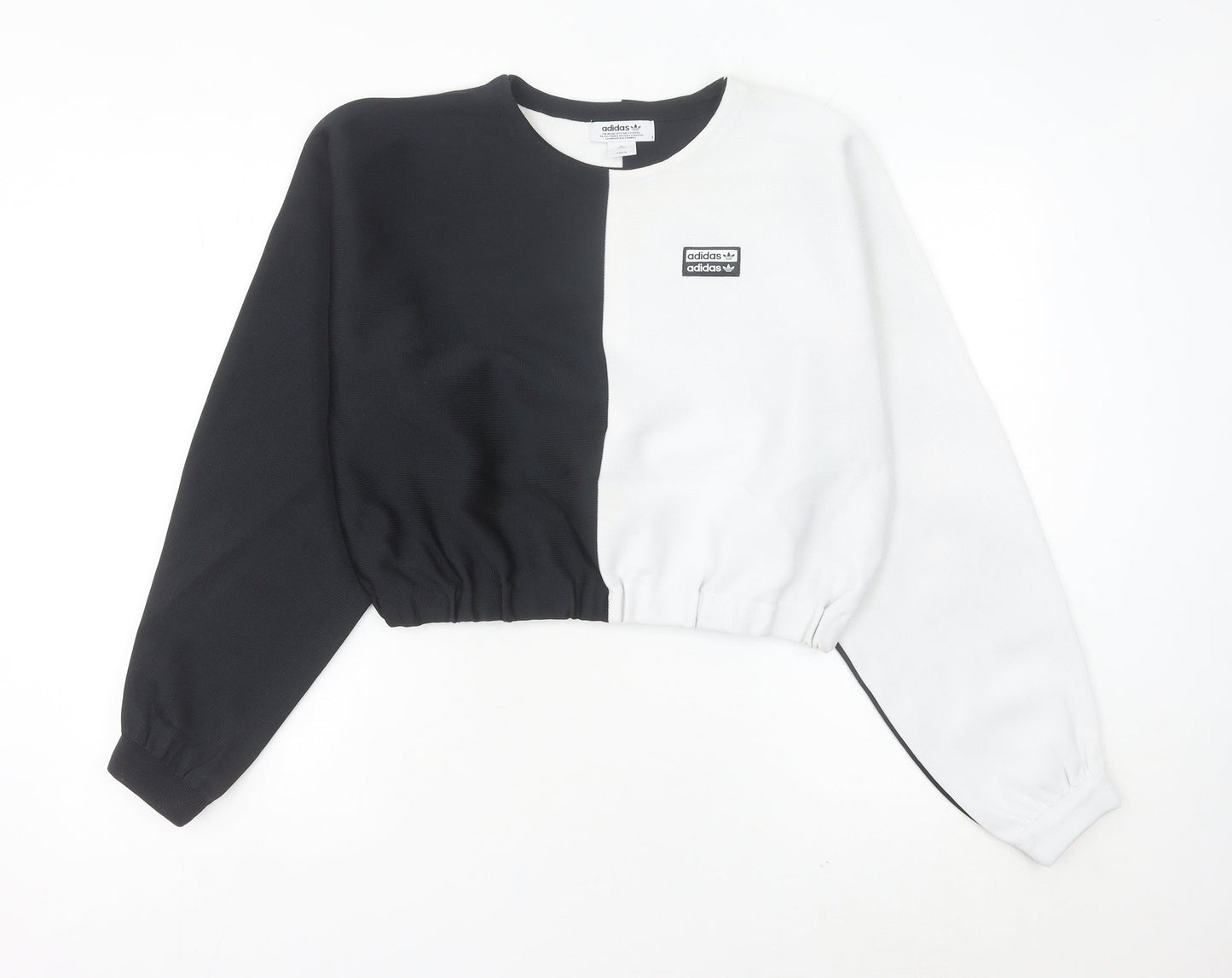 Adidas Women’s Black White Sweatshirt UK 8 Crew Neck Long Sleeve