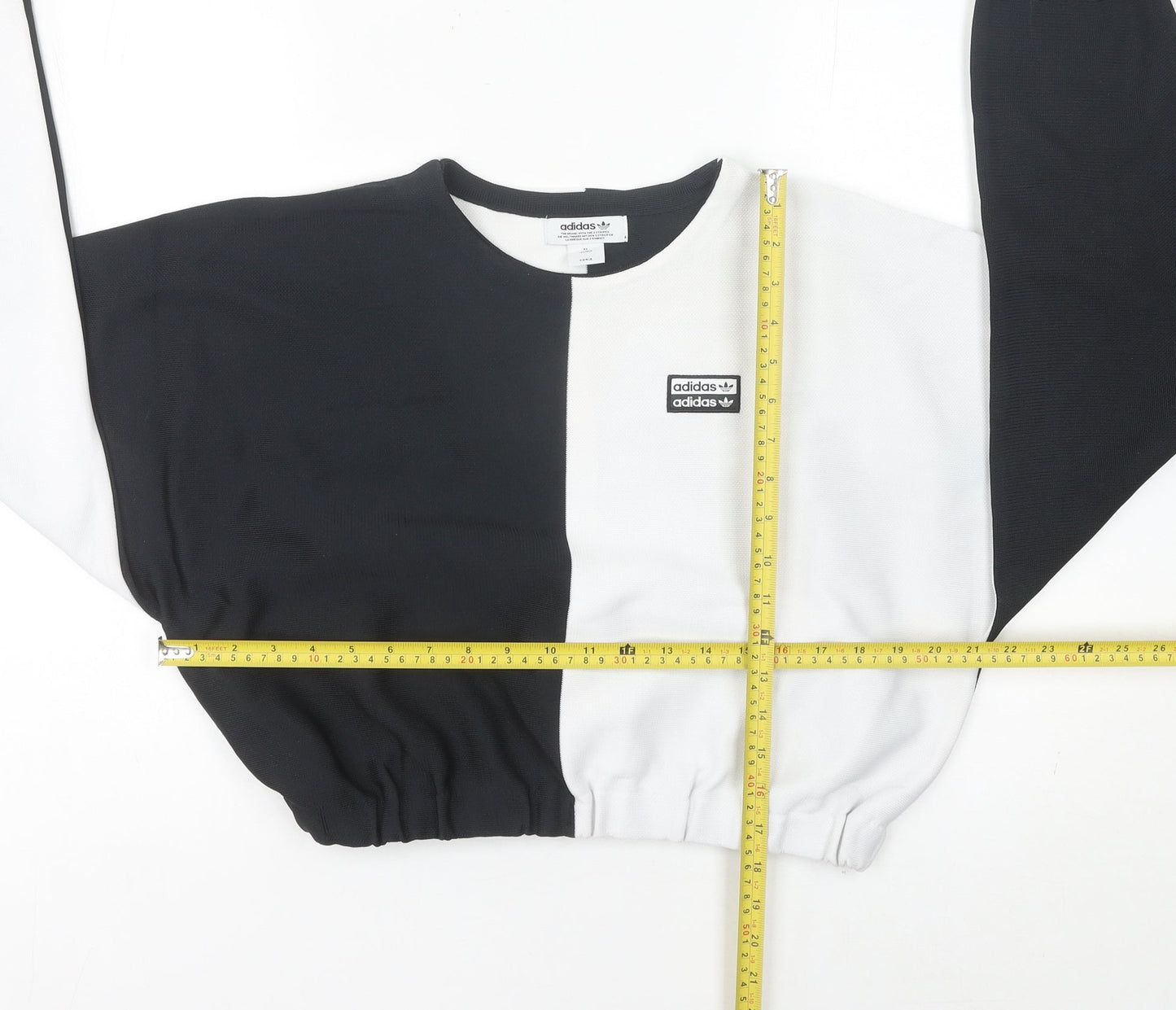 Adidas Women’s Black White Sweatshirt UK 8 Crew Neck Long Sleeve