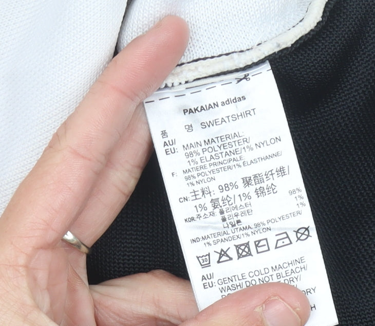 Adidas Women’s Black White Sweatshirt UK 8 Crew Neck Long Sleeve