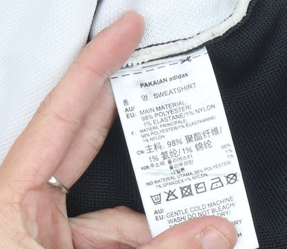 Adidas Women’s Black White Sweatshirt UK 8 Crew Neck Long Sleeve