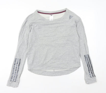 Adidas Women’s Grey Sweatshirt Size 10 UK Long Sleeve Crew Neck Sports Top