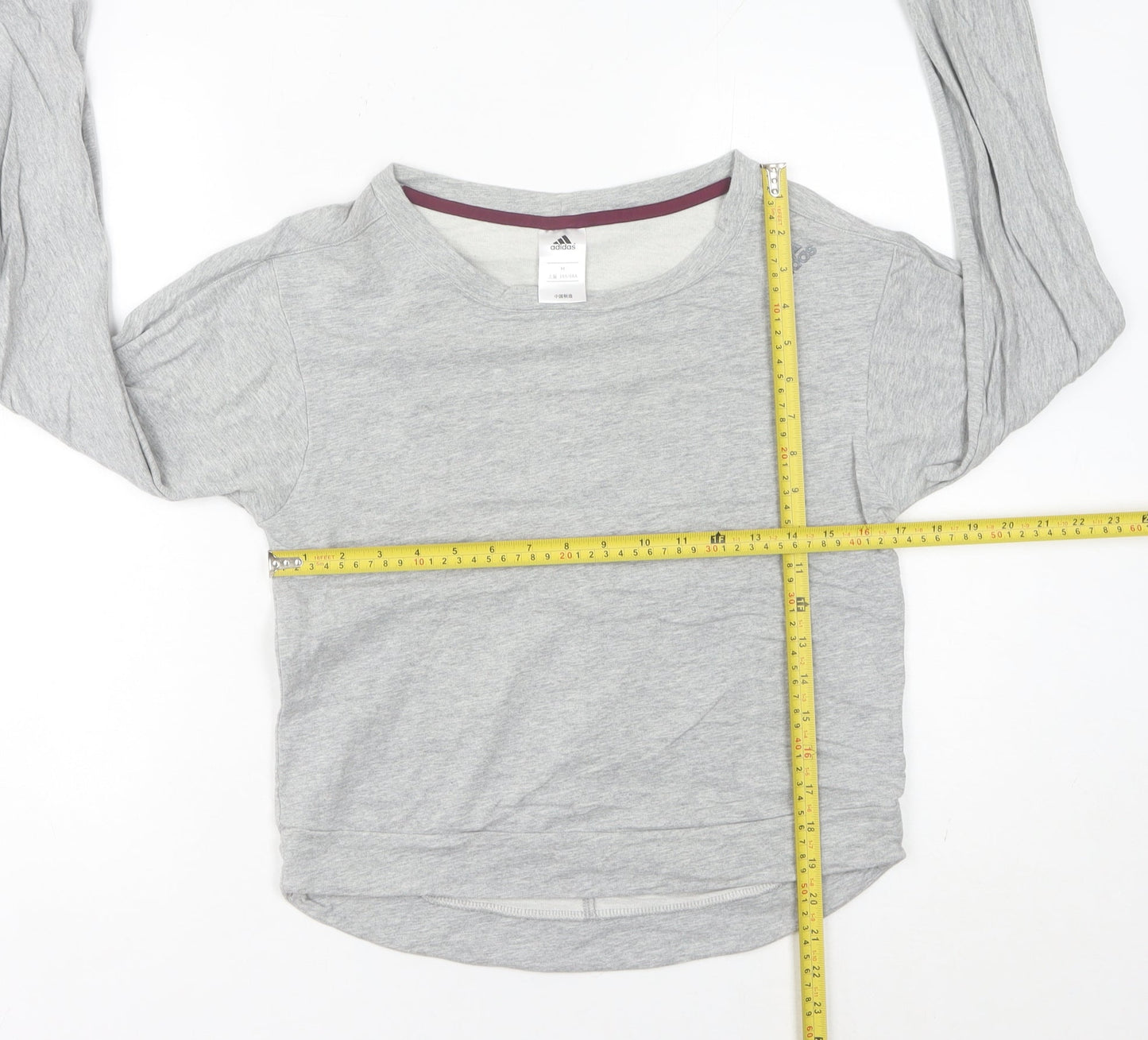 Adidas Women’s Grey Sweatshirt Size 10 UK Long Sleeve Crew Neck Sports Top