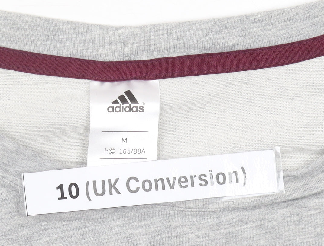 Adidas Women’s Grey Sweatshirt Size 10 UK Long Sleeve Crew Neck Sports Top