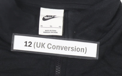 Nike Women’s Black Air Cropped Sweatshirt UK 12 Half Zip Logo