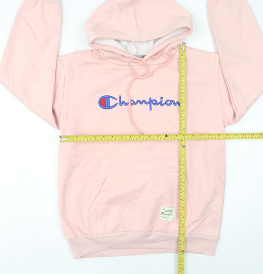 Champion Women’s Pink Pullover Hoodie Medium Cotton Logo Casual